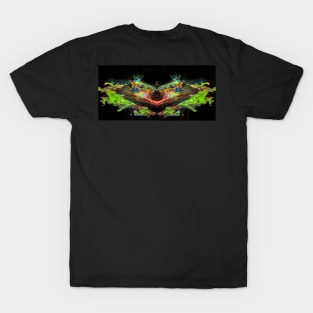 Trippy Tribal Art Burning Heart T-Shirt